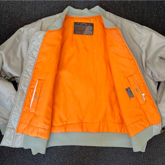 Vintage jep’s Flight Equipment gray XXL Nylon bomber Jacket - Picture 3 of 10